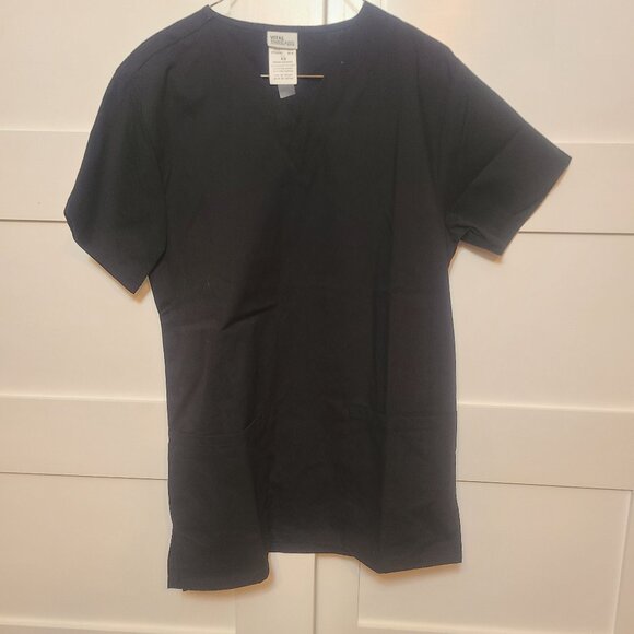Black Vital Threads Scrubs Set Top & Bottoms Size S - Preowned - Picture 2 of 6